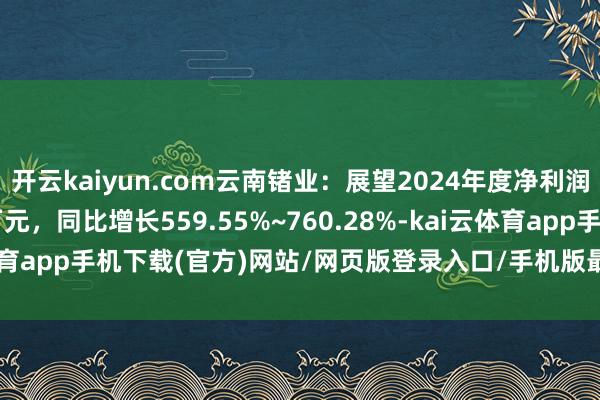 开云kaiyun.com云南锗业：展望2024年度净利润为4600万元~6000万元，同比增长559.55%~760.28%-kai云体育app手机下载(官方)网站/网页版登录入口/手机版最新下载V5.9.793