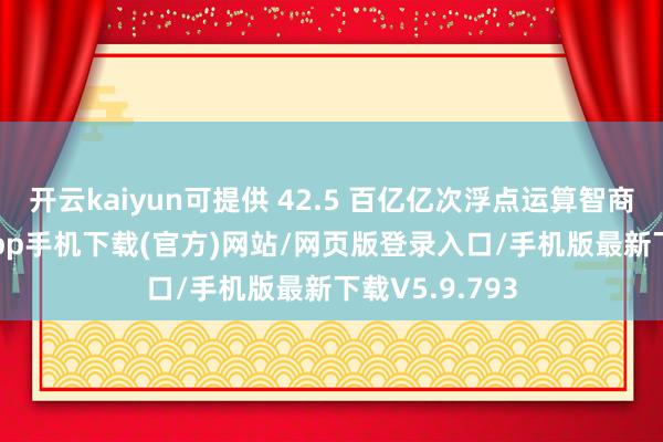 开云kaiyun可提供 42.5 百亿亿次浮点运算智商-kai云体育app手机下载(官方)网站/网页版登录入口/手机版最新下载V5.9.793